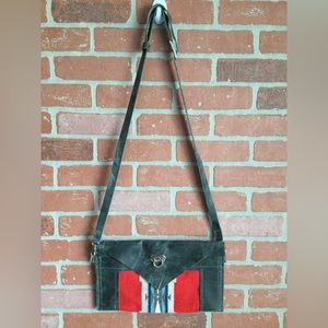 Hand made genuine leather cross body bag